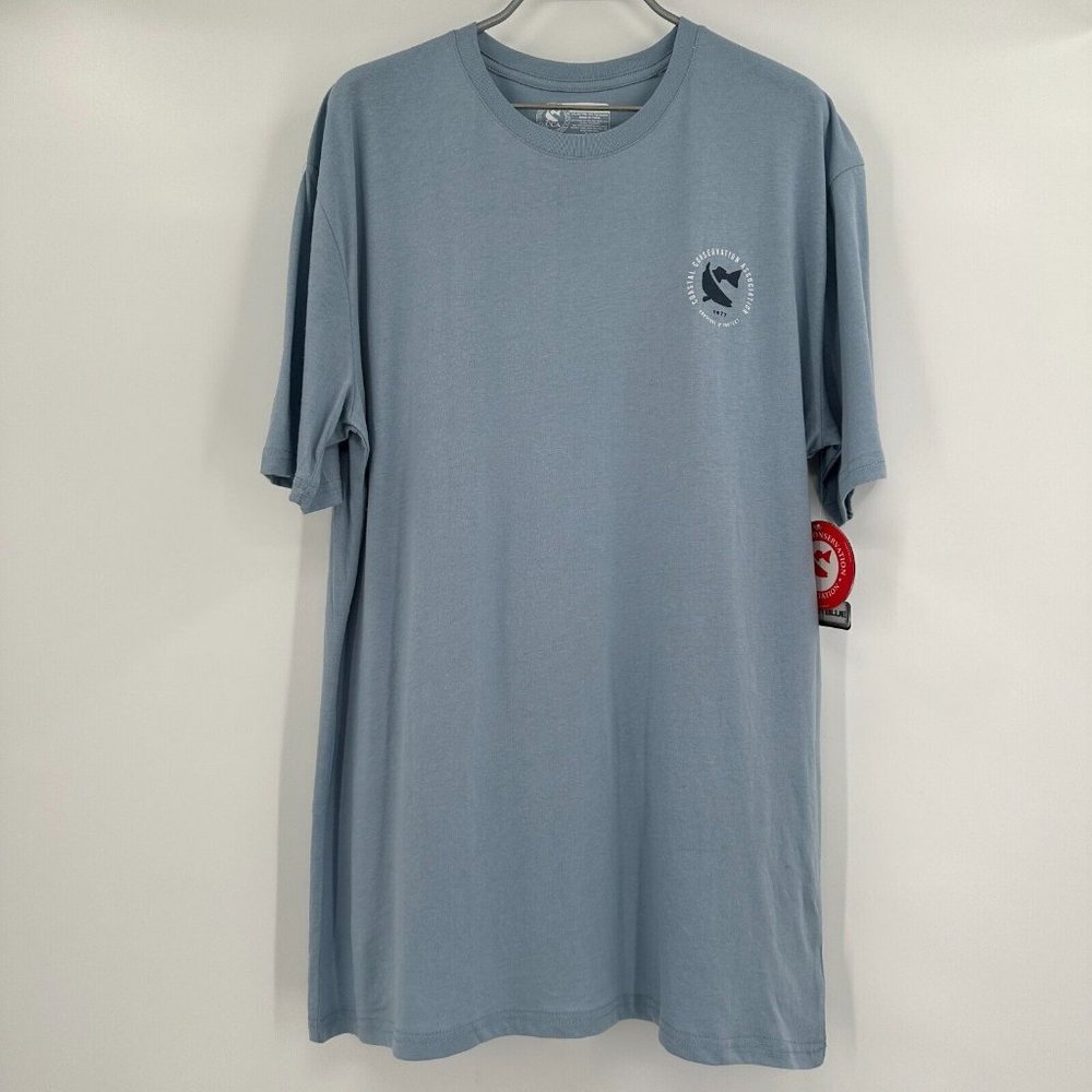 CCA Bronco Fishing Rig Short Sleeve T-Shirt Blue XL Men's Coastal Conservation - Picture 2 of 5